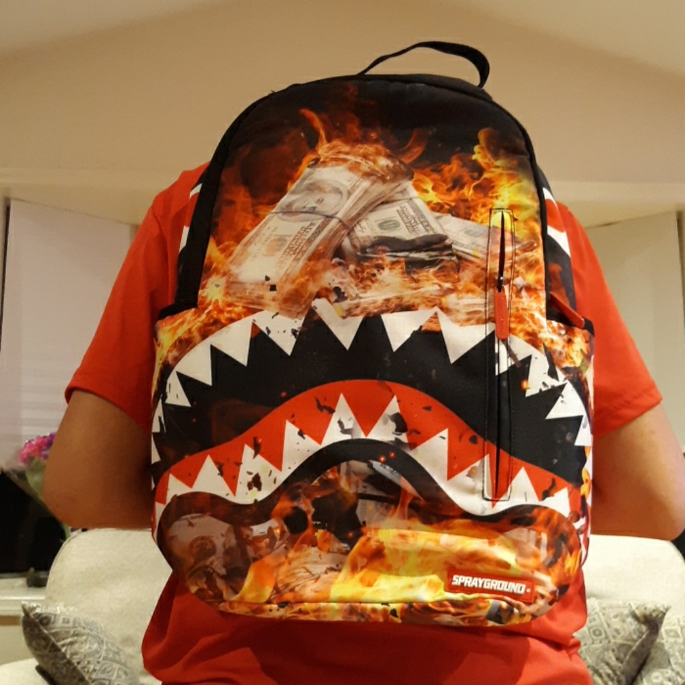 Sprayground backpack. Burning Money.